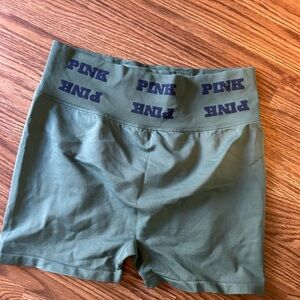PINK Victoria's Secret High-Waist Olive Green Active Shorts